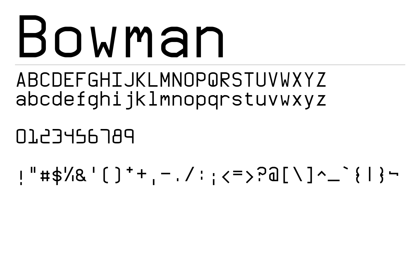 Bowman Font preview