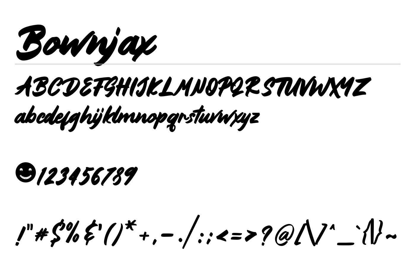 Bownjax Font preview