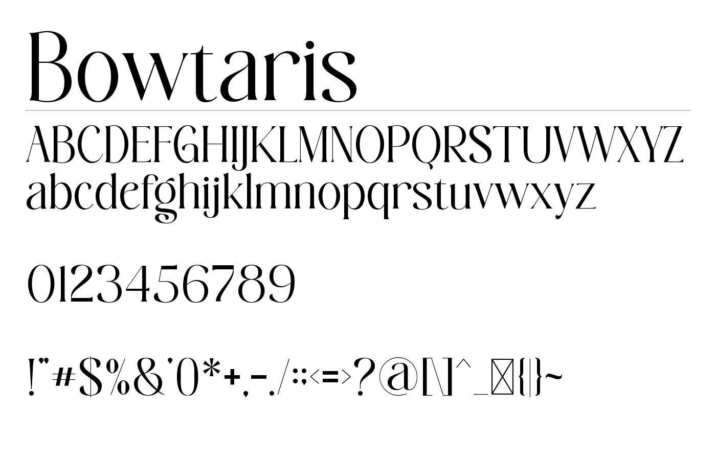 Bowtaris Font preview