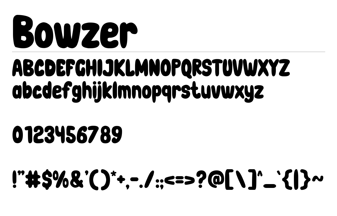 Bowzer Font preview