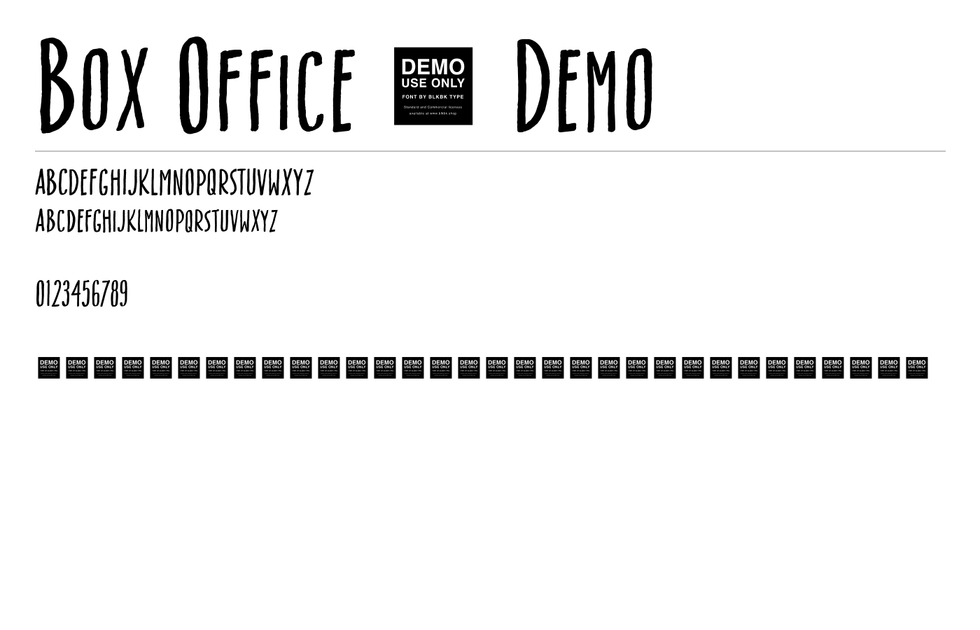 Box Office - Demo Font preview