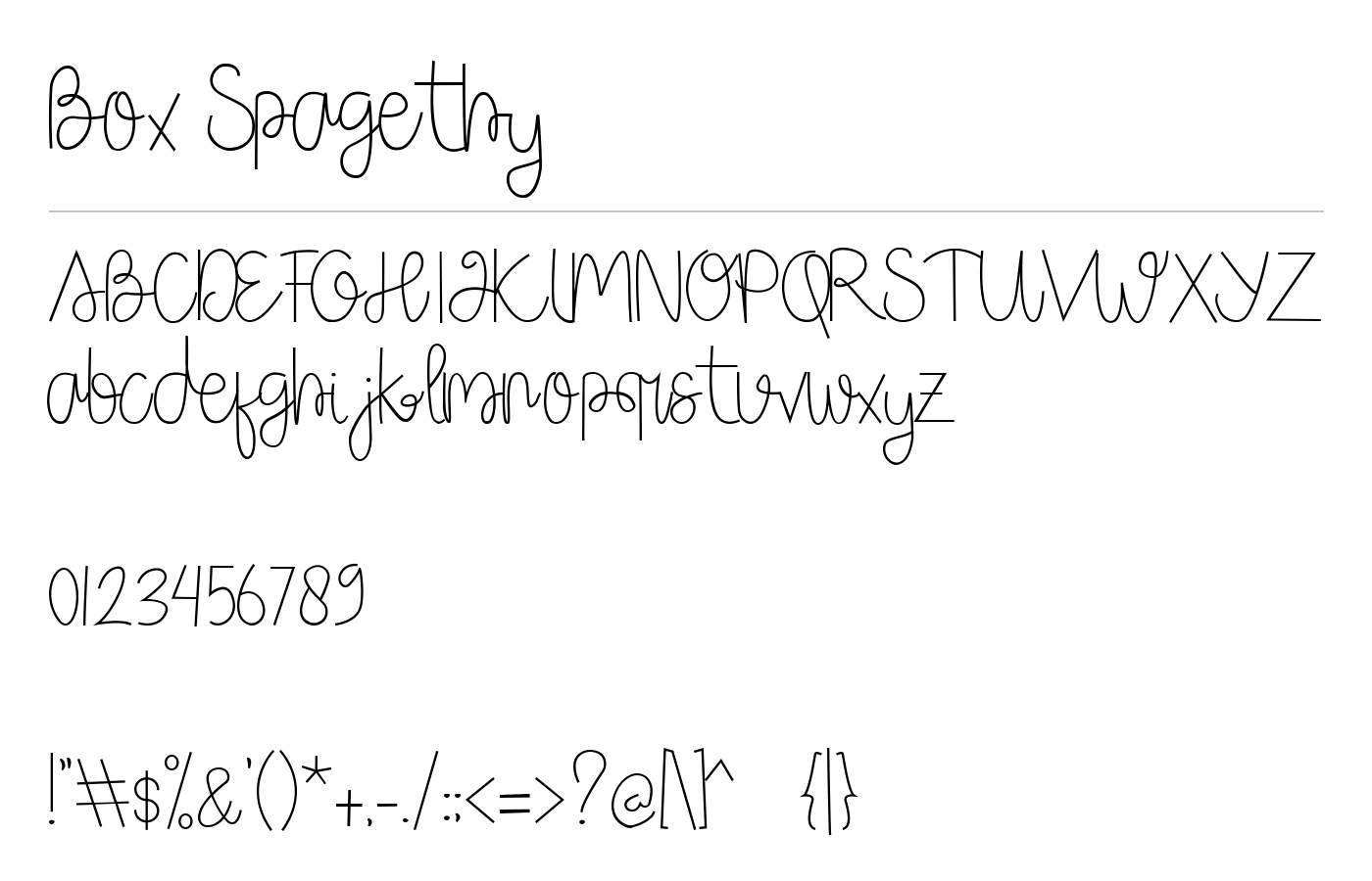 Box Spagethy Font preview
