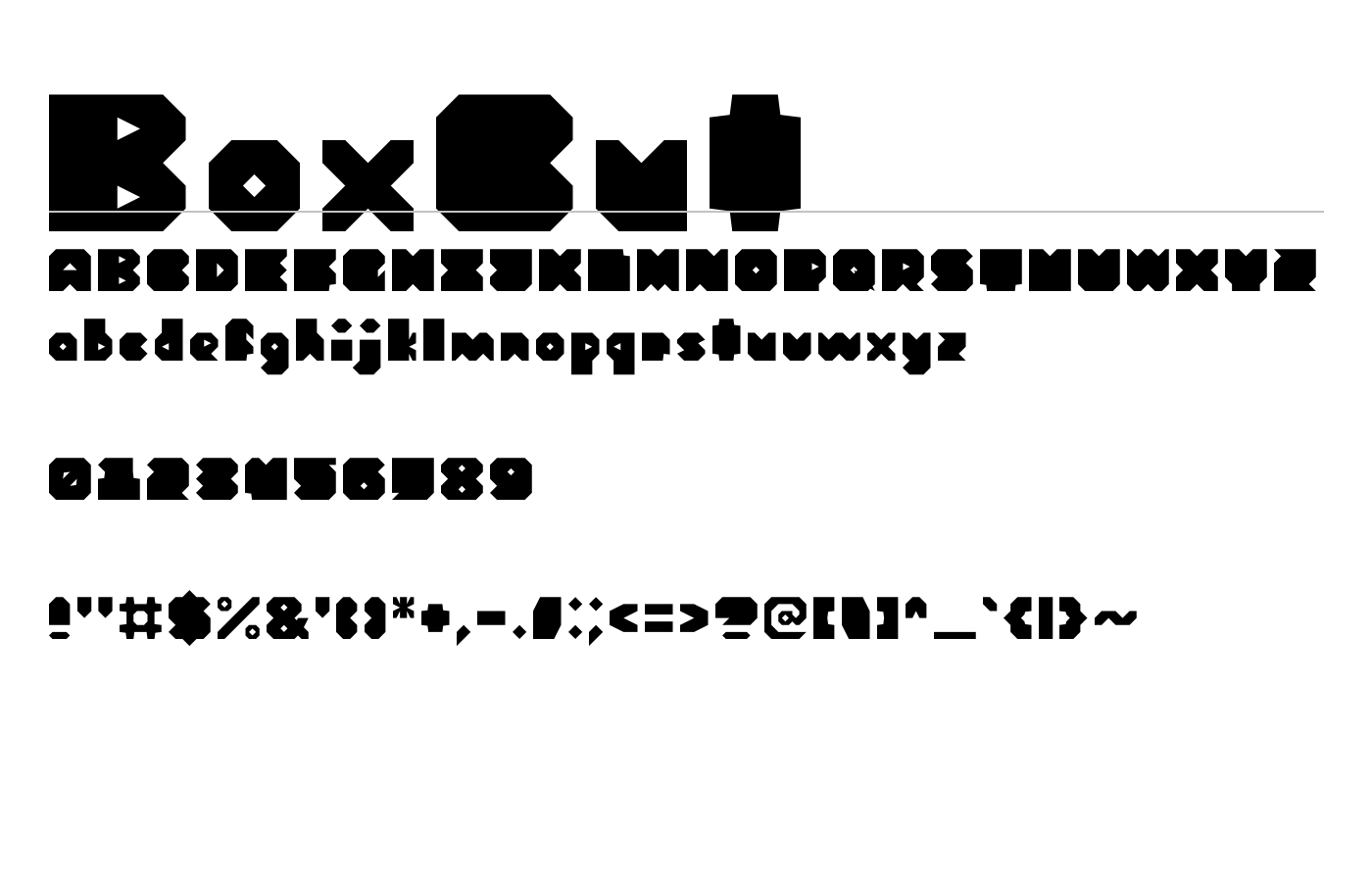 BoxCut Font preview