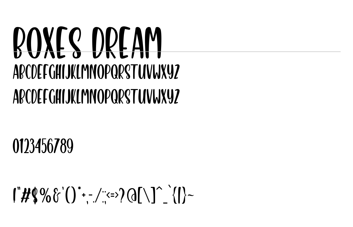 Boxes Dream Font preview