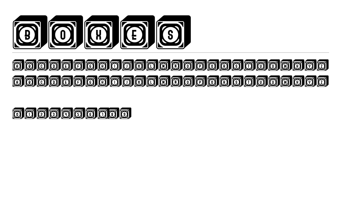 Boxes Font preview