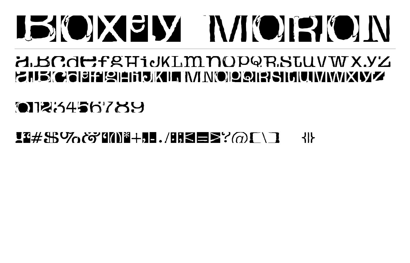 boxey moron Font preview