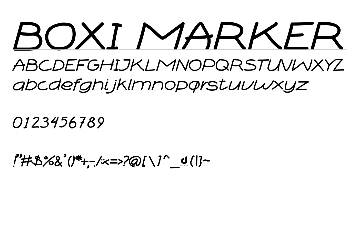 BOXI MARKER Font preview