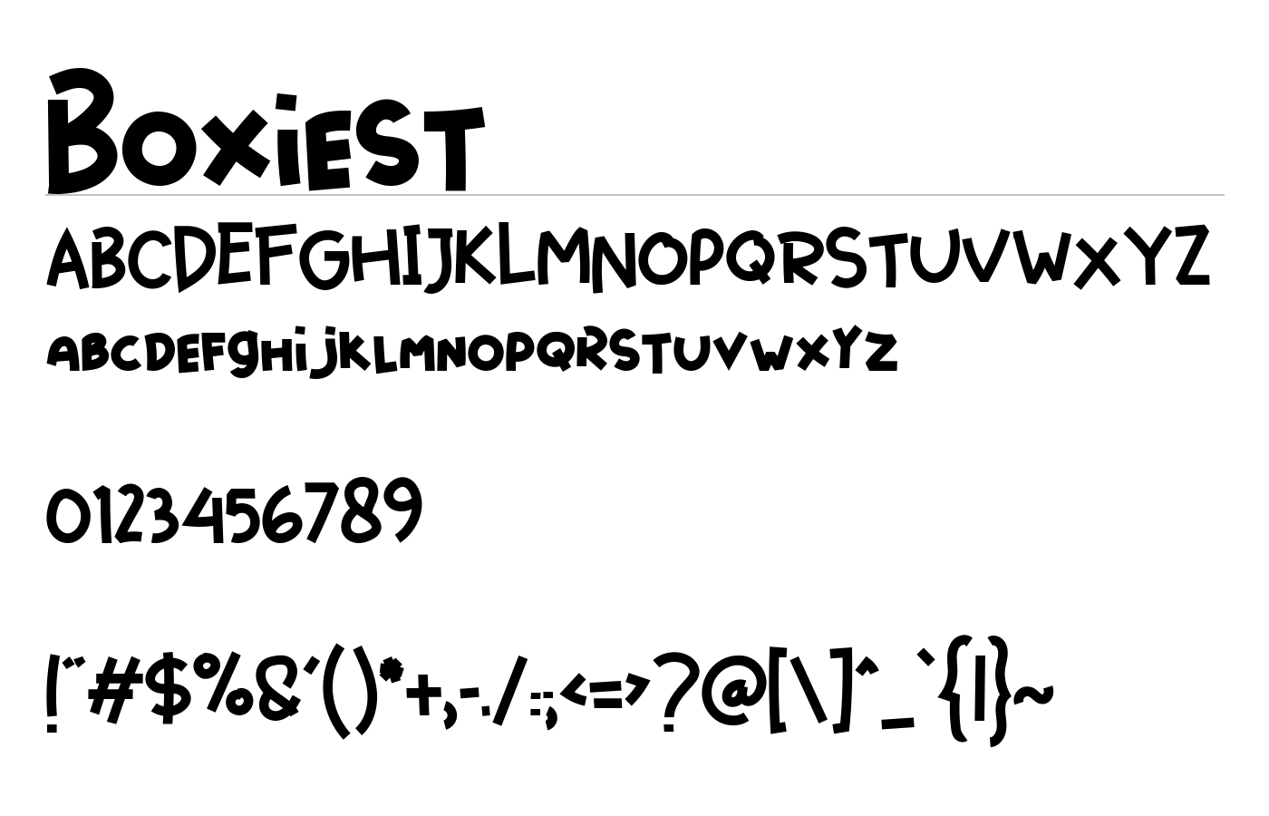 Boxiest Font preview