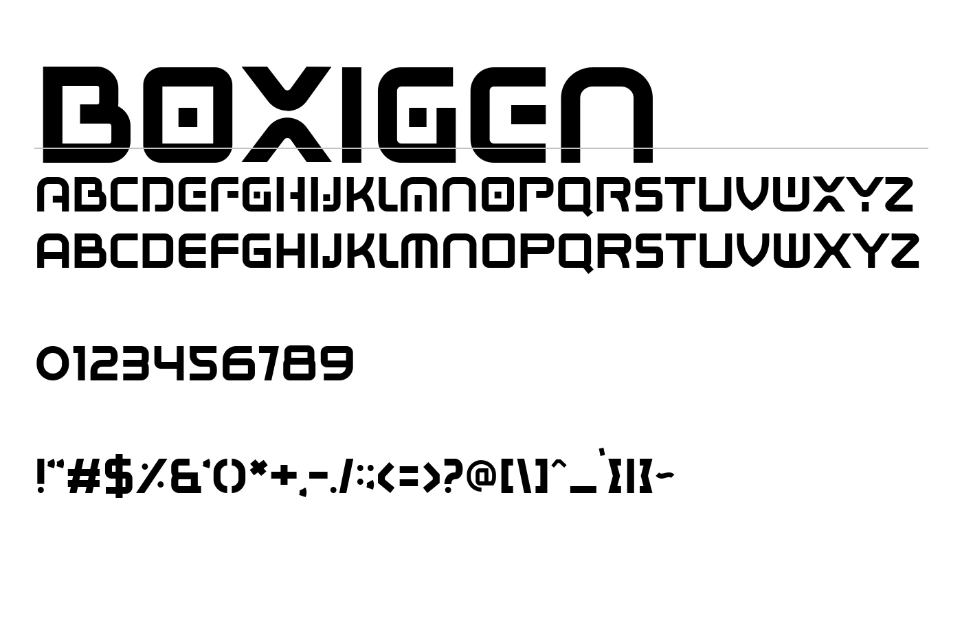 BOXIGEN Font preview
