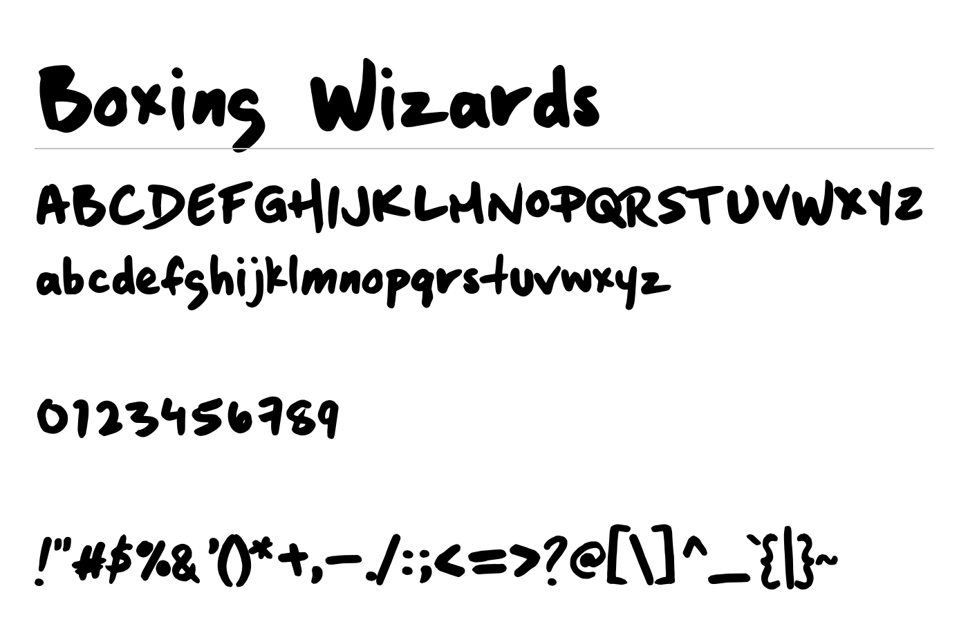 Boxing Wizards Font preview