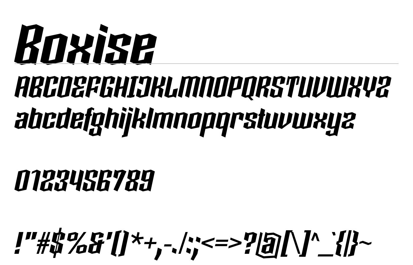 Boxise Font preview