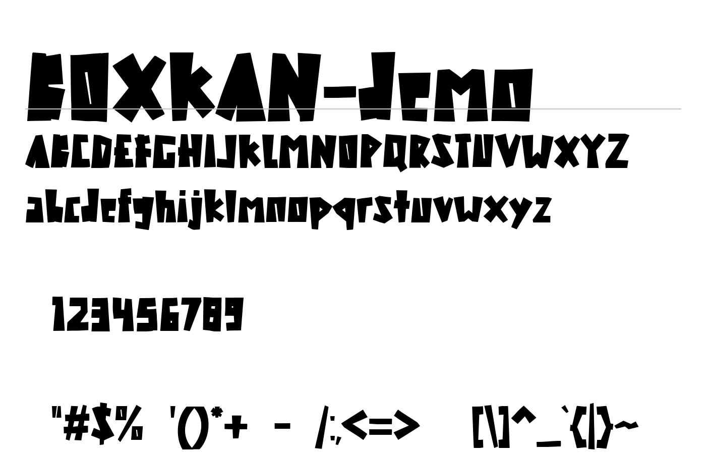 BOXKAN-demo Font preview