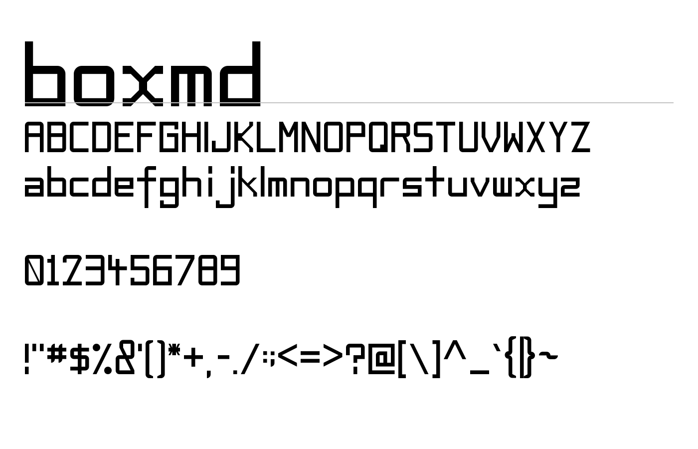 boxmd Font preview