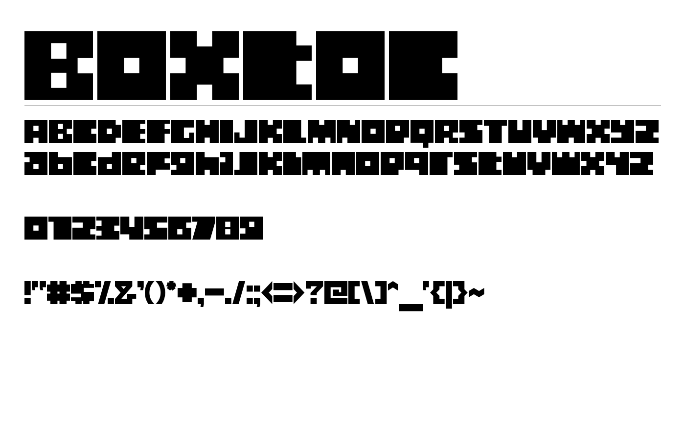 Boxtoc Font preview