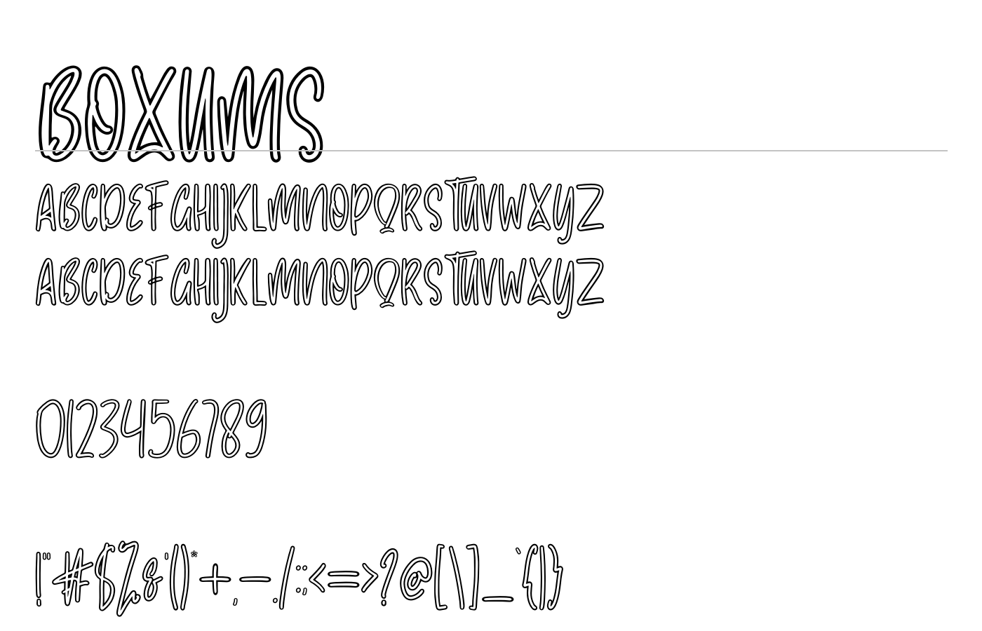 Boxums Font preview