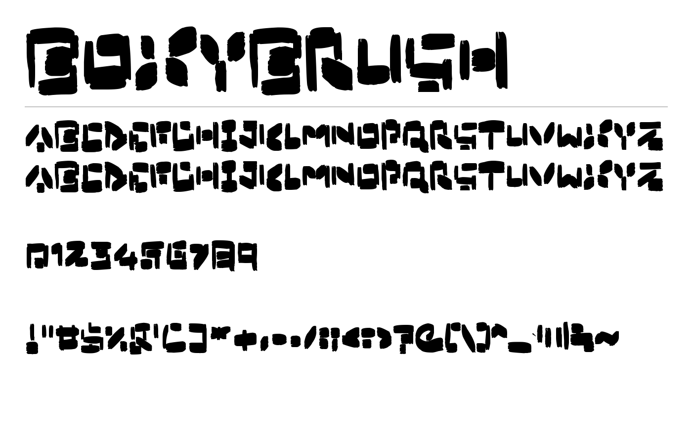 Boxybrush Font preview