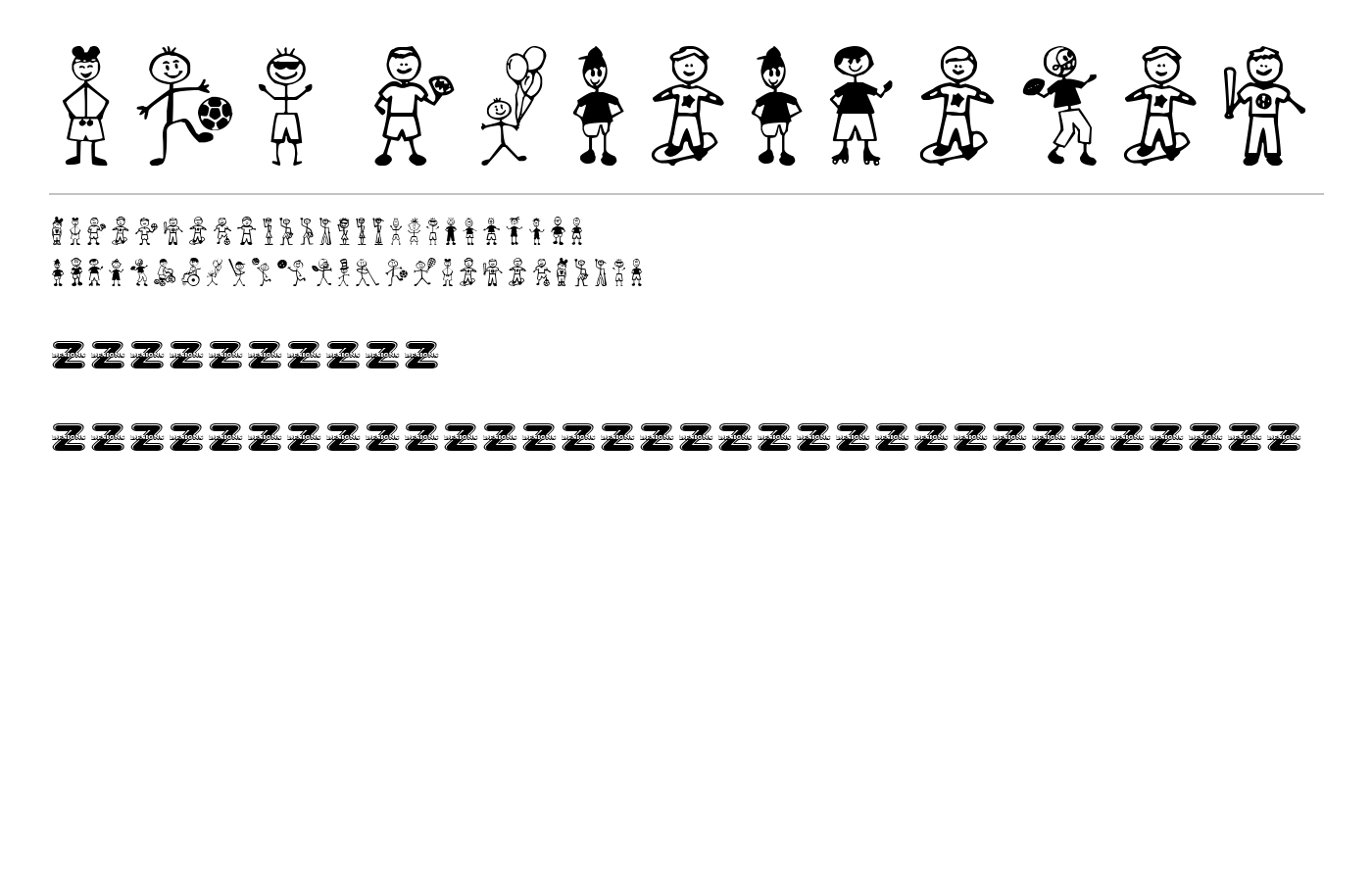 Boy Characters Font preview