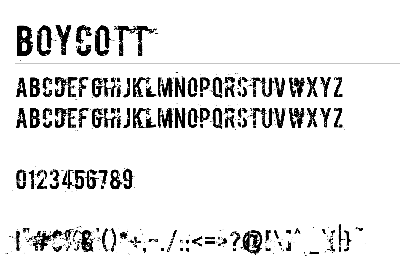 Boycott Font preview