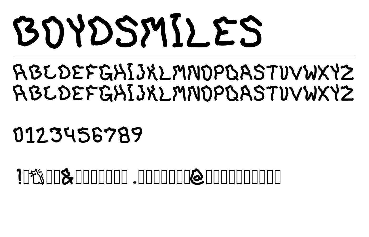 BoydSmiles Font preview