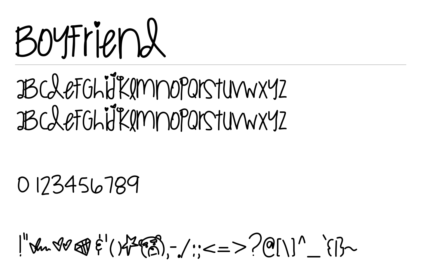 Boyfriend Font preview