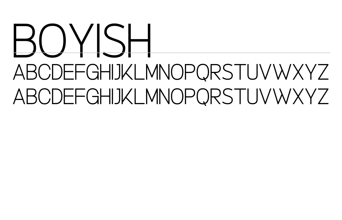 Boyish Font preview