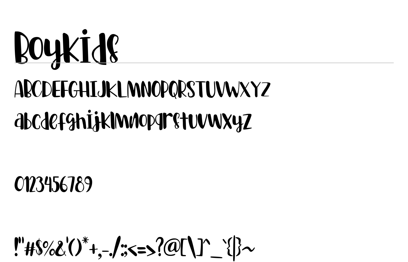 Boykids Font preview