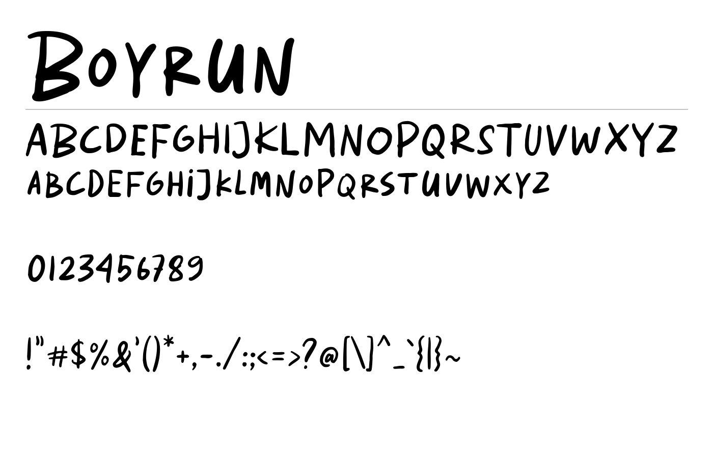Boyrun Font preview