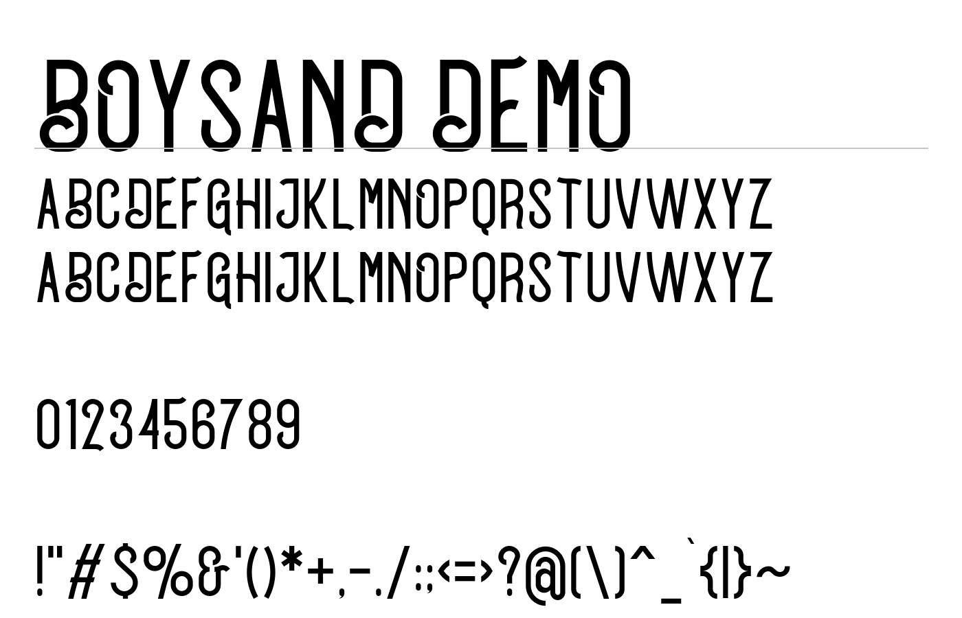 BOYSAND DEMO Font preview