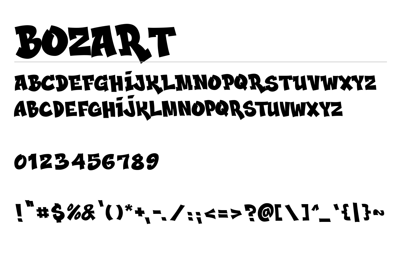BOZART Font preview