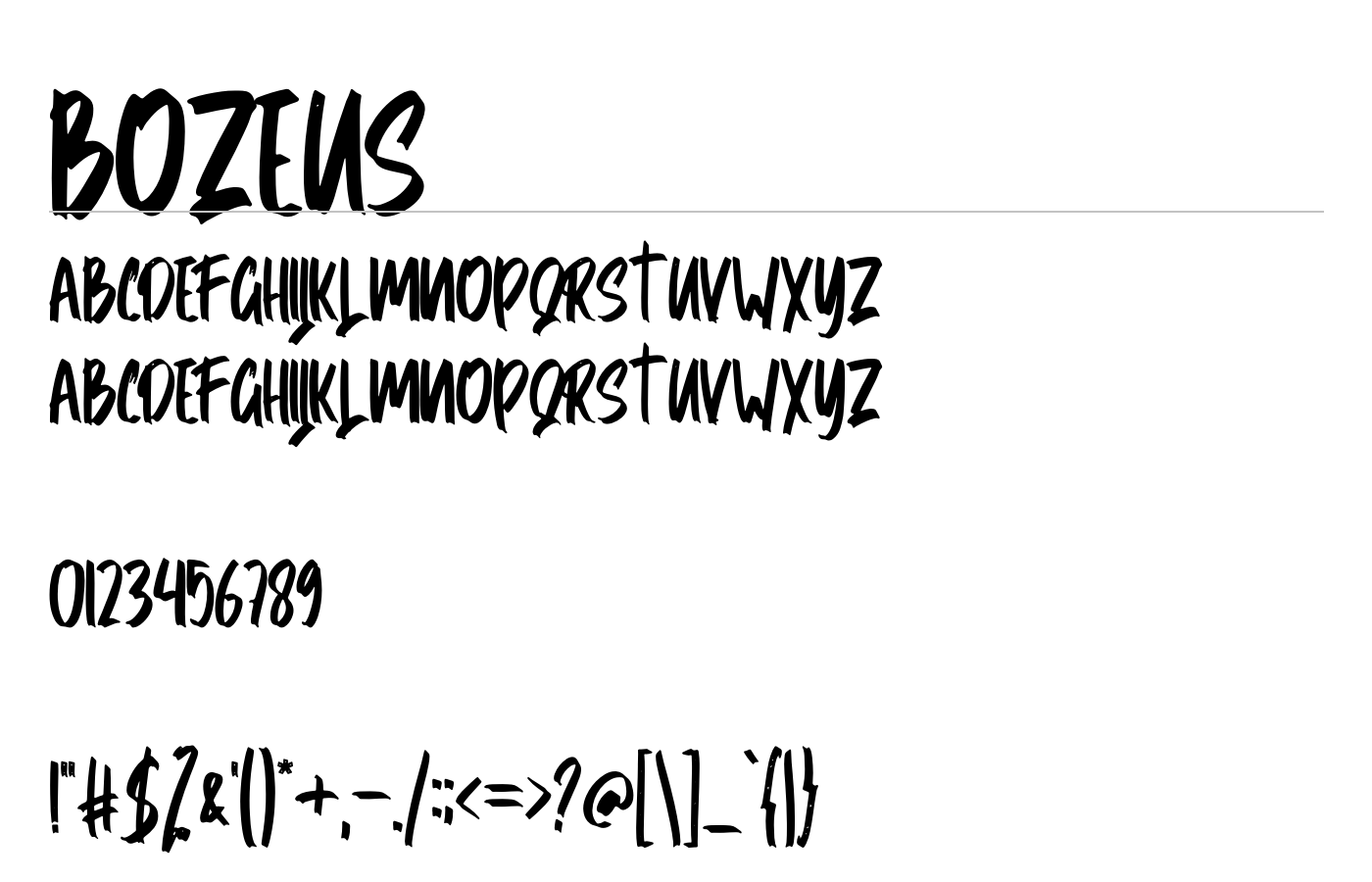 Bozeus Font preview