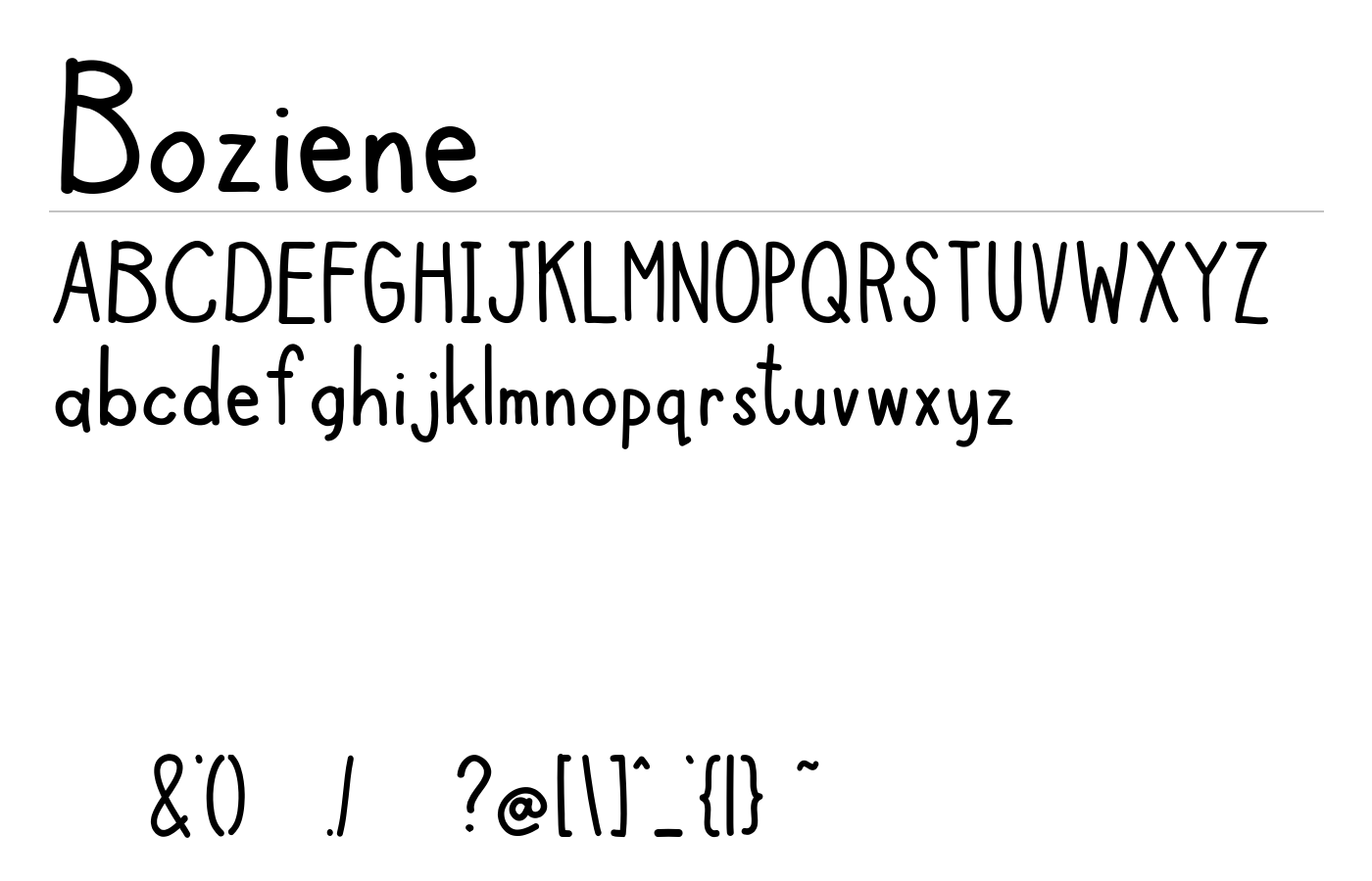 Boziene Font preview