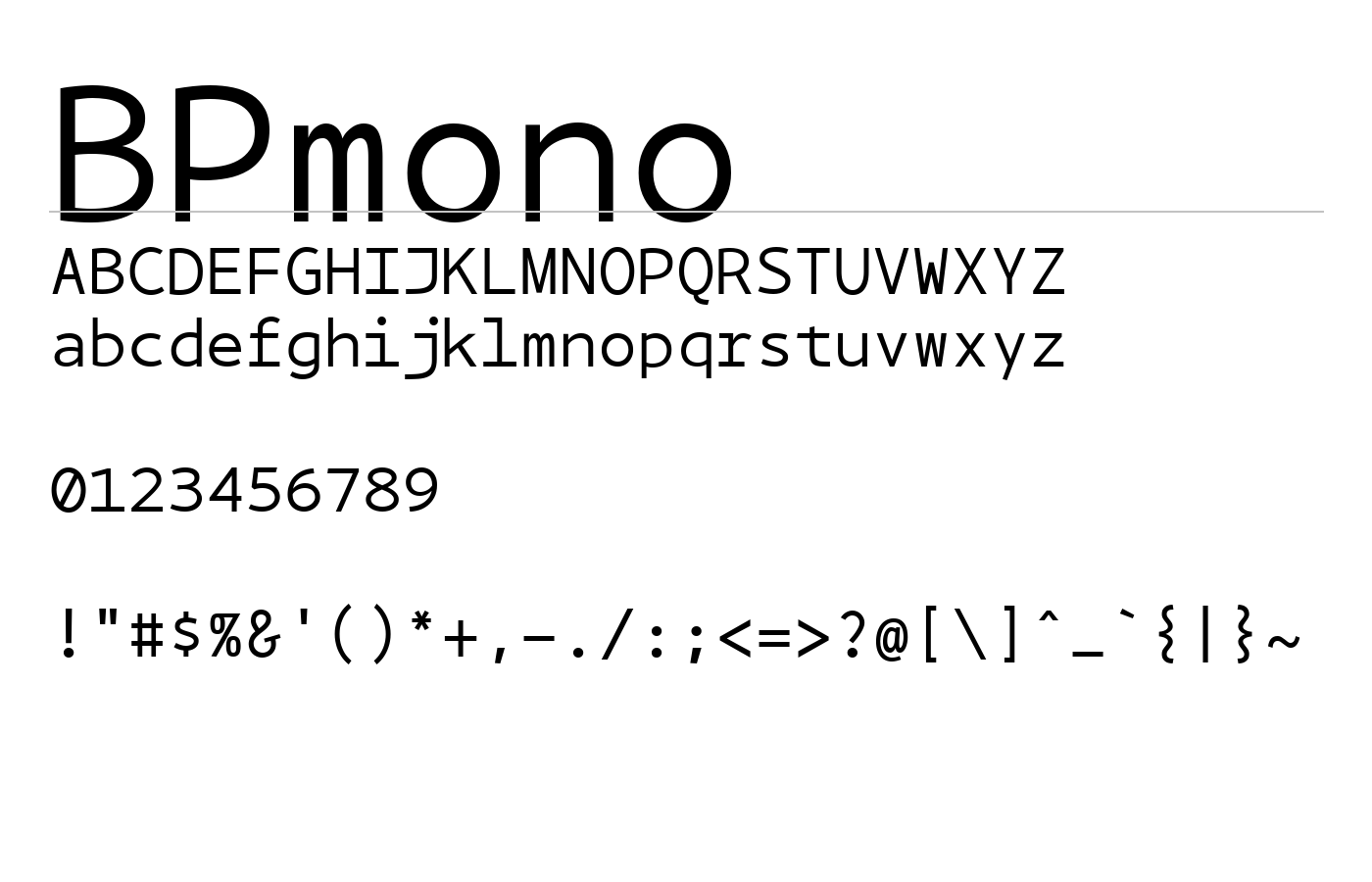BPmono Font preview