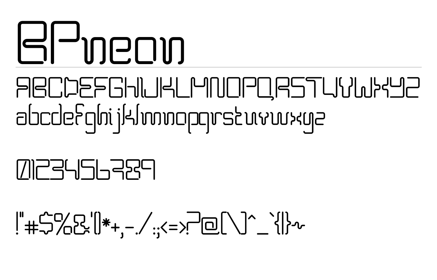 BPneon Font preview