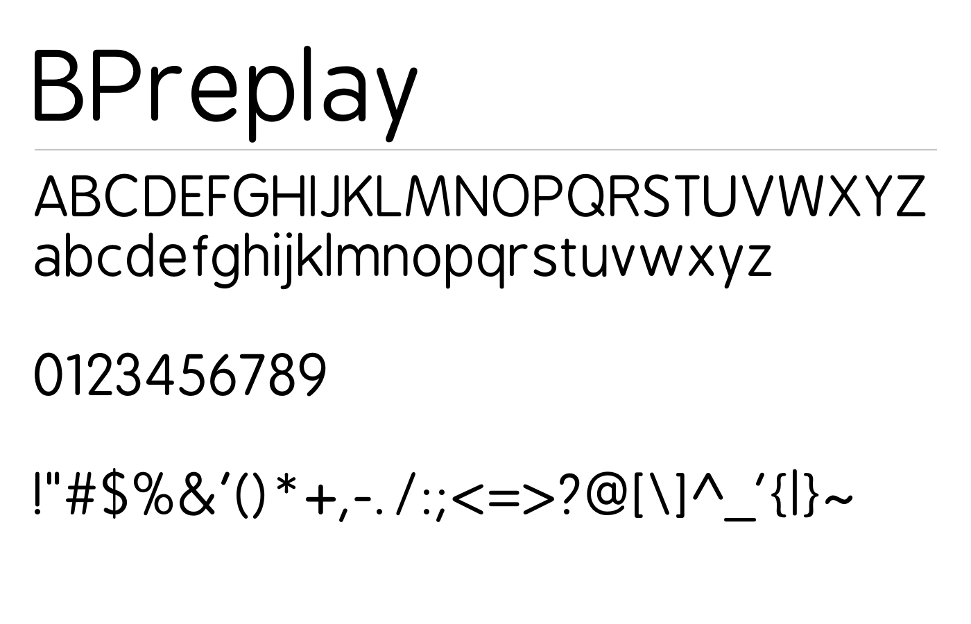 BPreplay Font preview