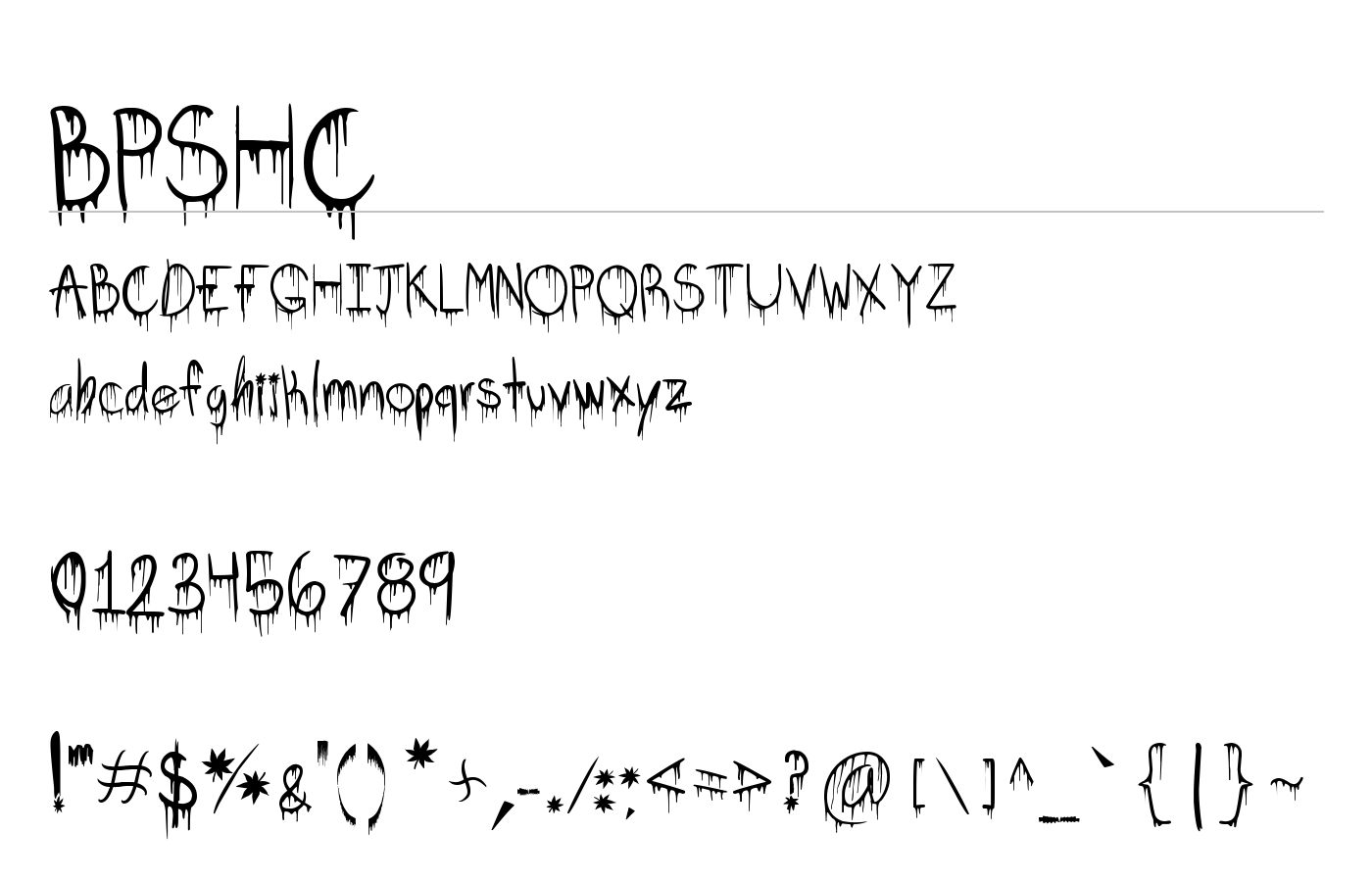 BPSHC Font preview