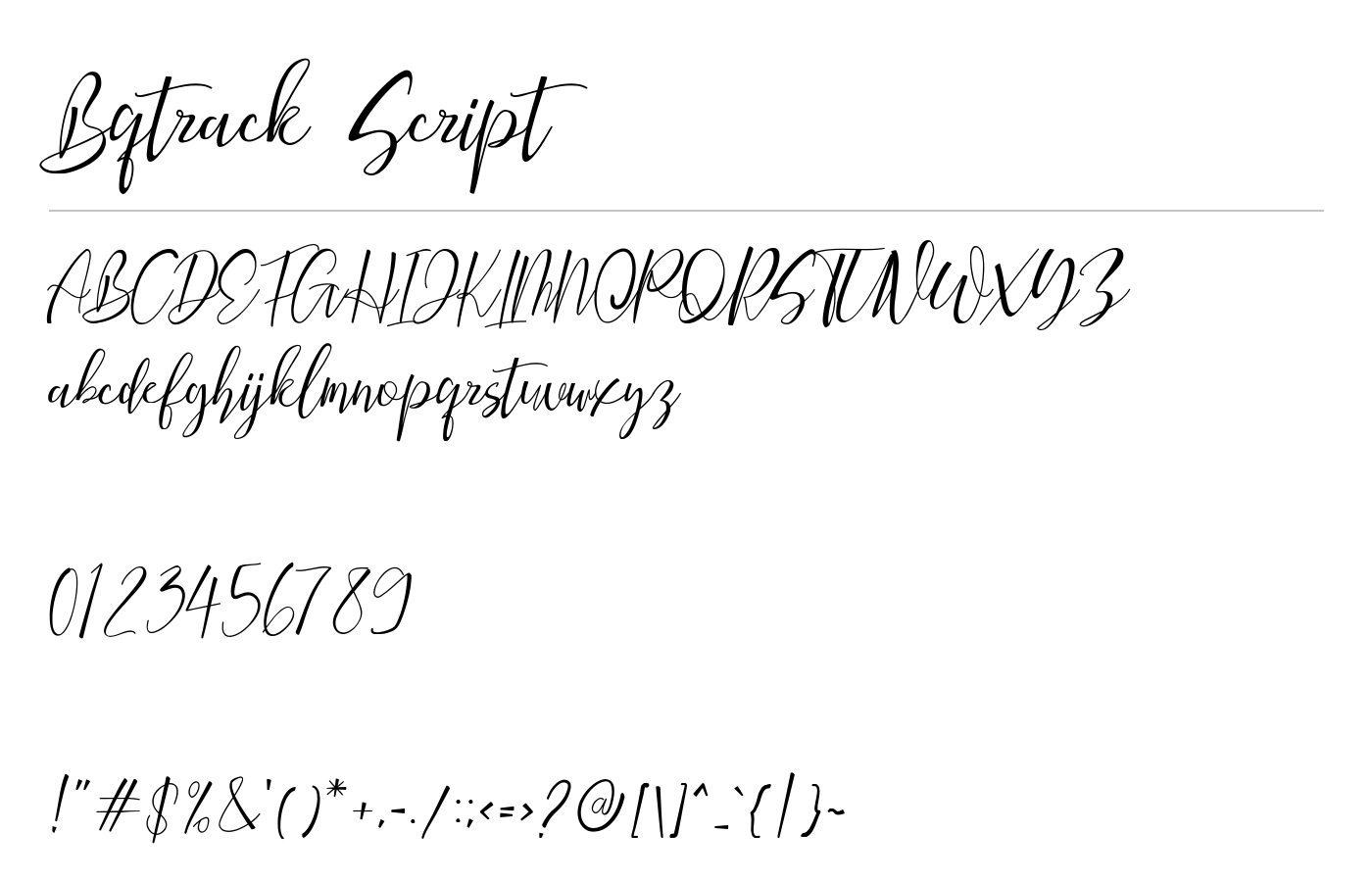 Bqtrack Script Font preview
