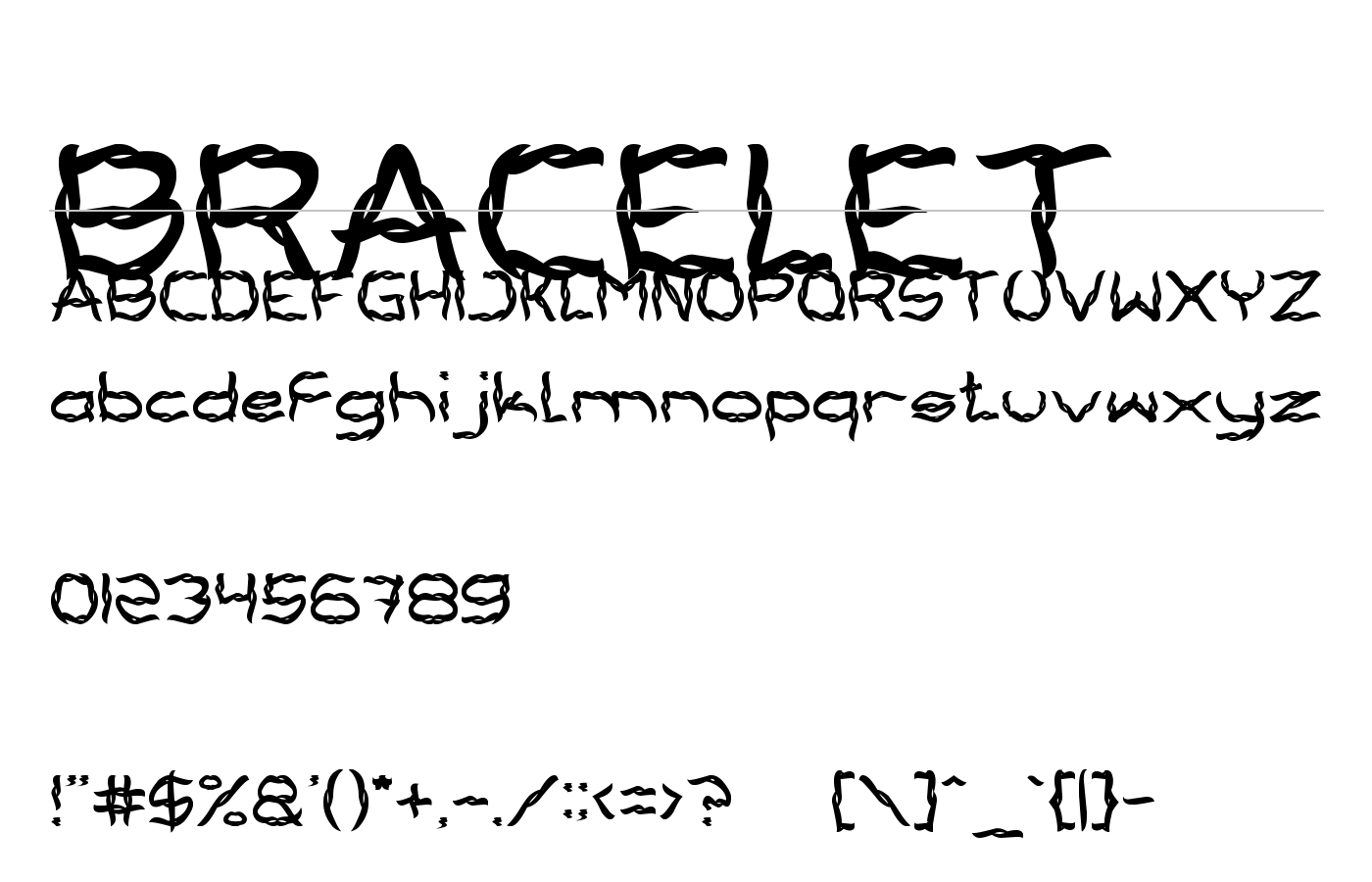 BRACELET Font preview