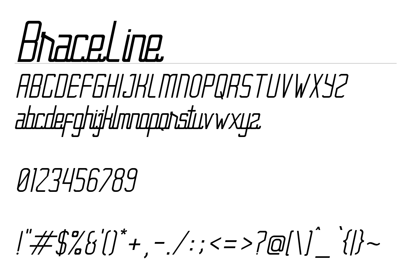 Braceline Font preview