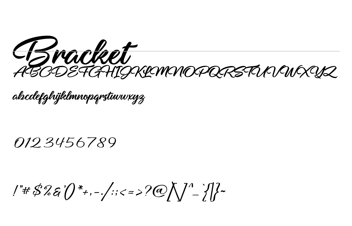 Bracket Font preview