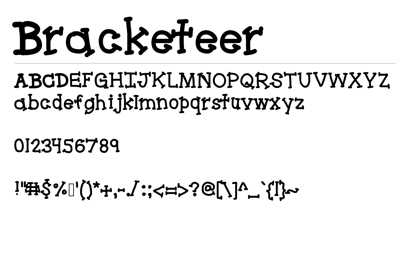 Bracketeer Font preview