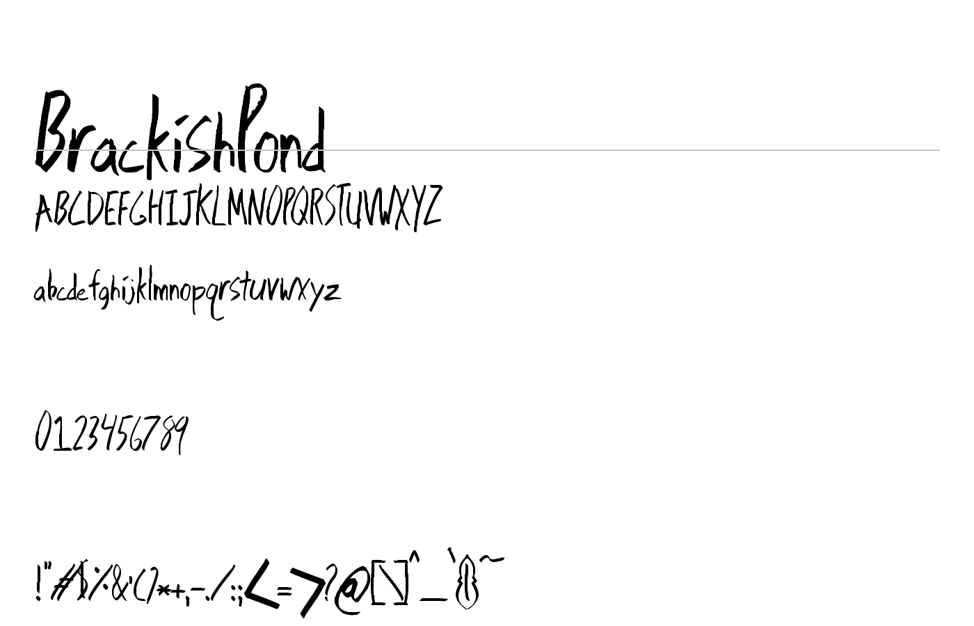 BrackishPond Font preview