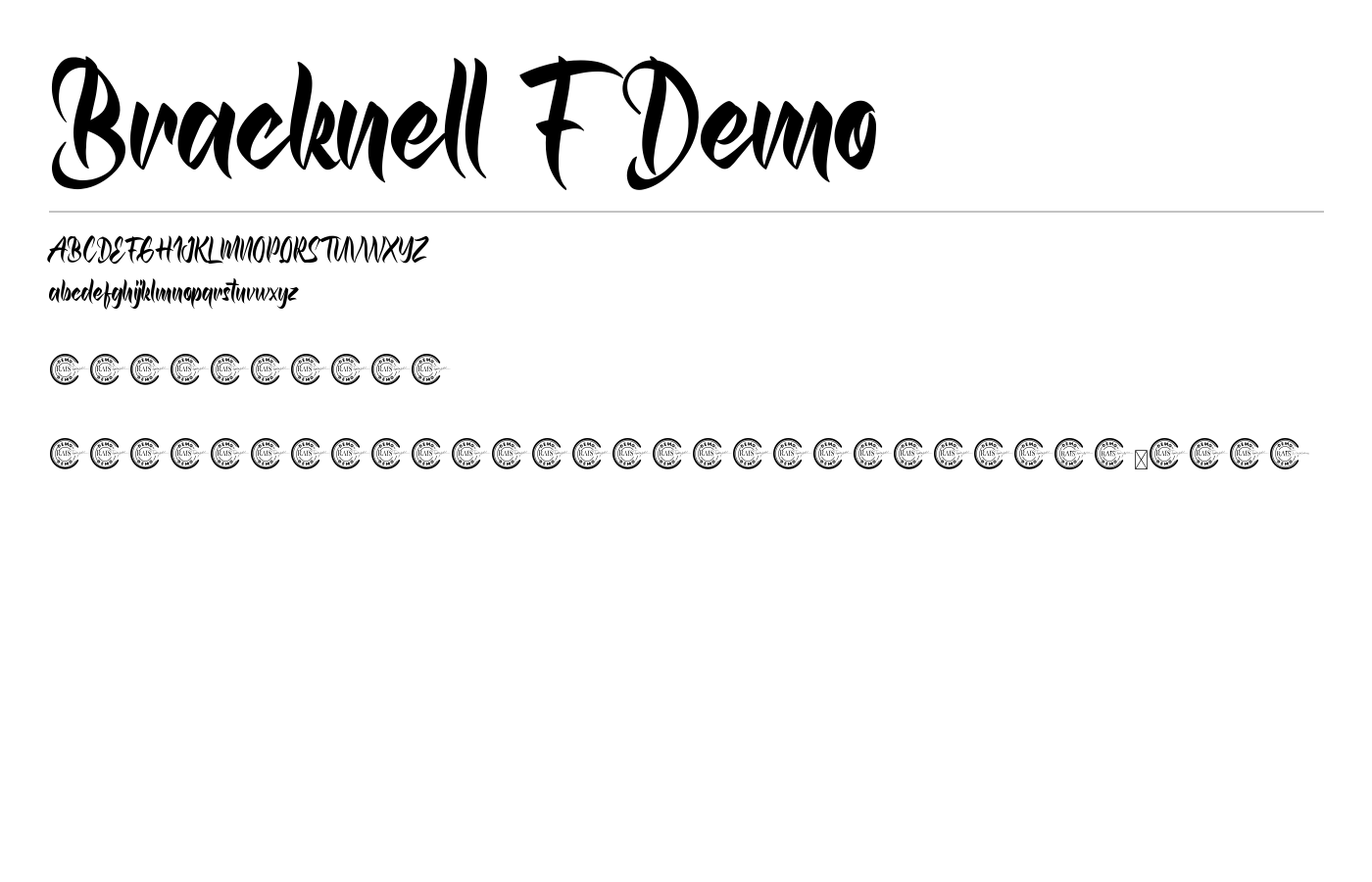 Bracknell F Demo Font preview