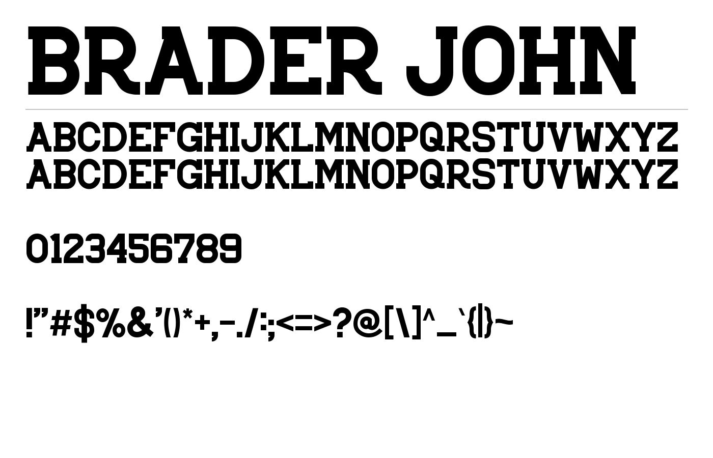 Brader John Font preview