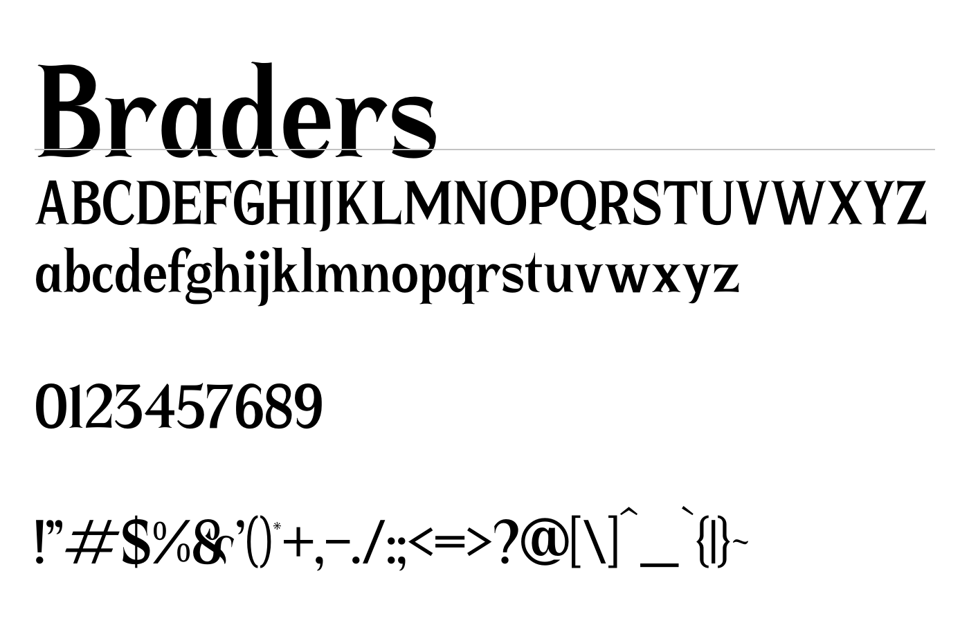 Braders Font preview