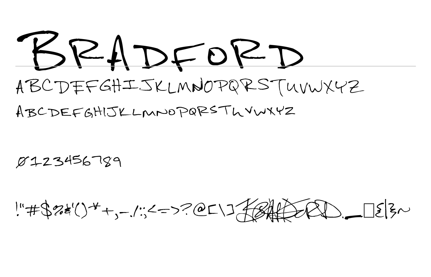 Bradford Font preview