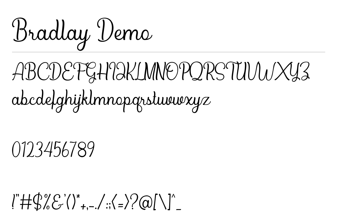 Bradlay Demo Font preview