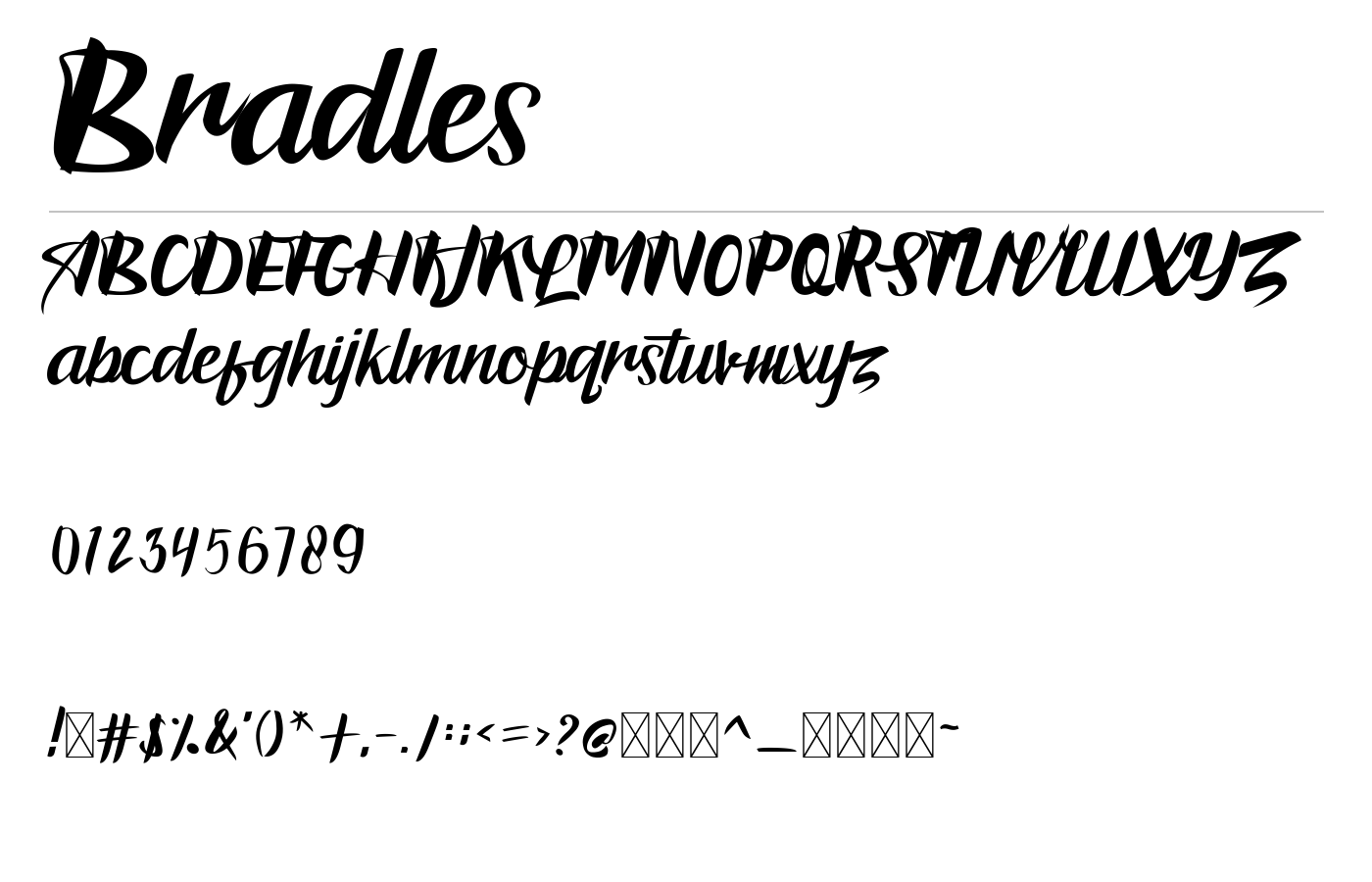 Bradles Font preview