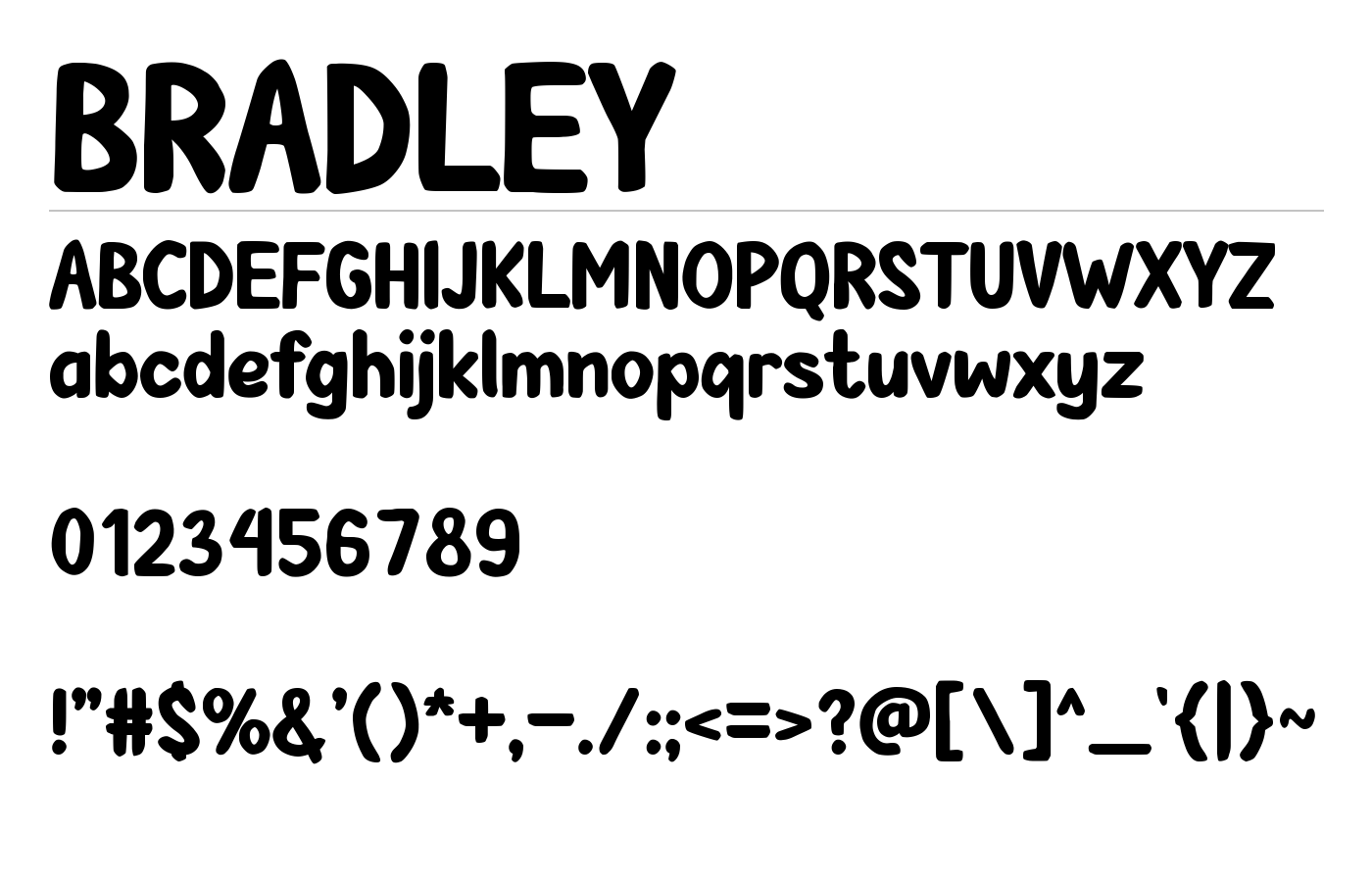 BRADLEY Font preview