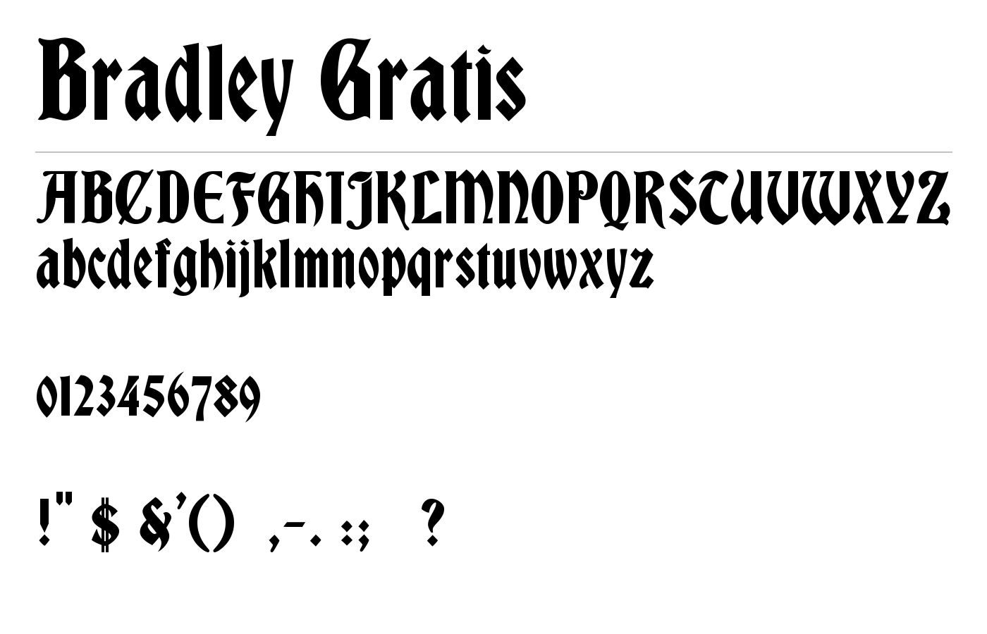 Bradley Gratis Font preview