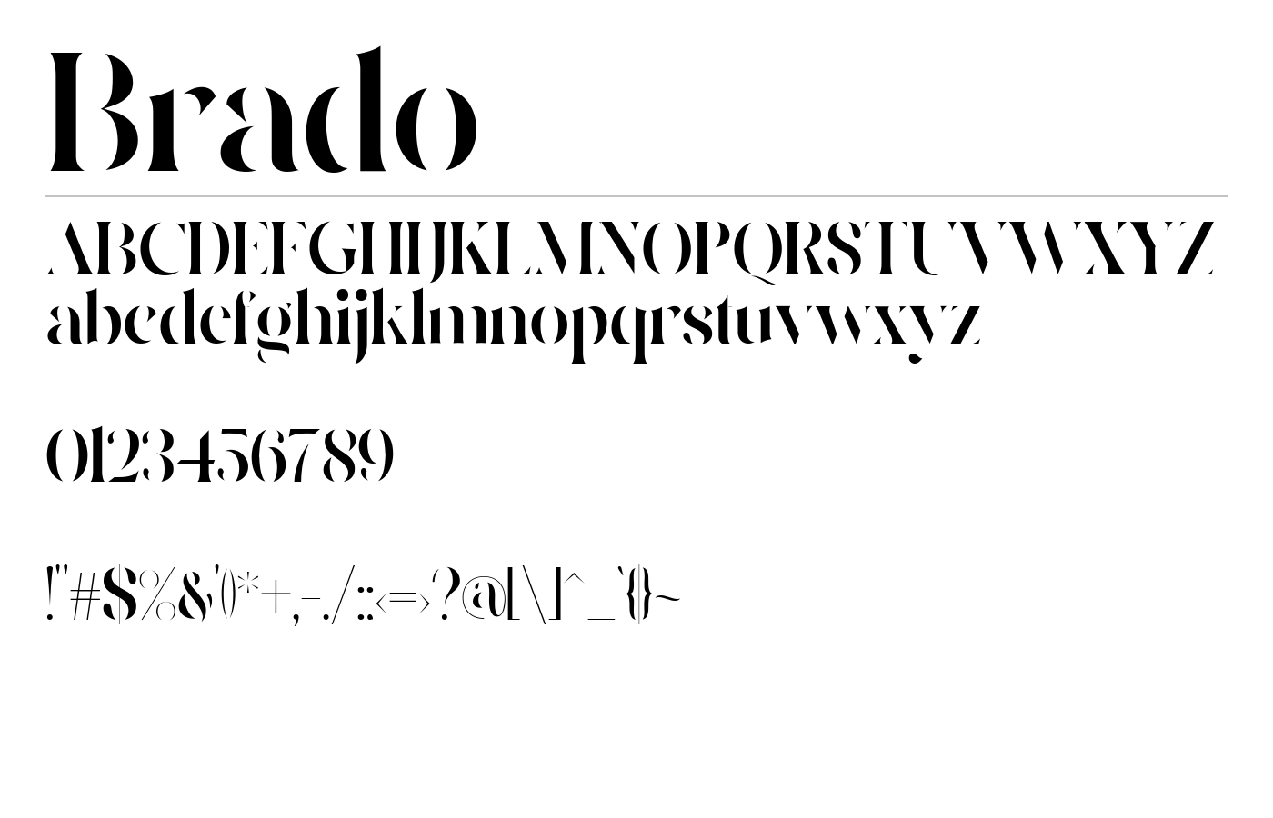 Brado Font preview